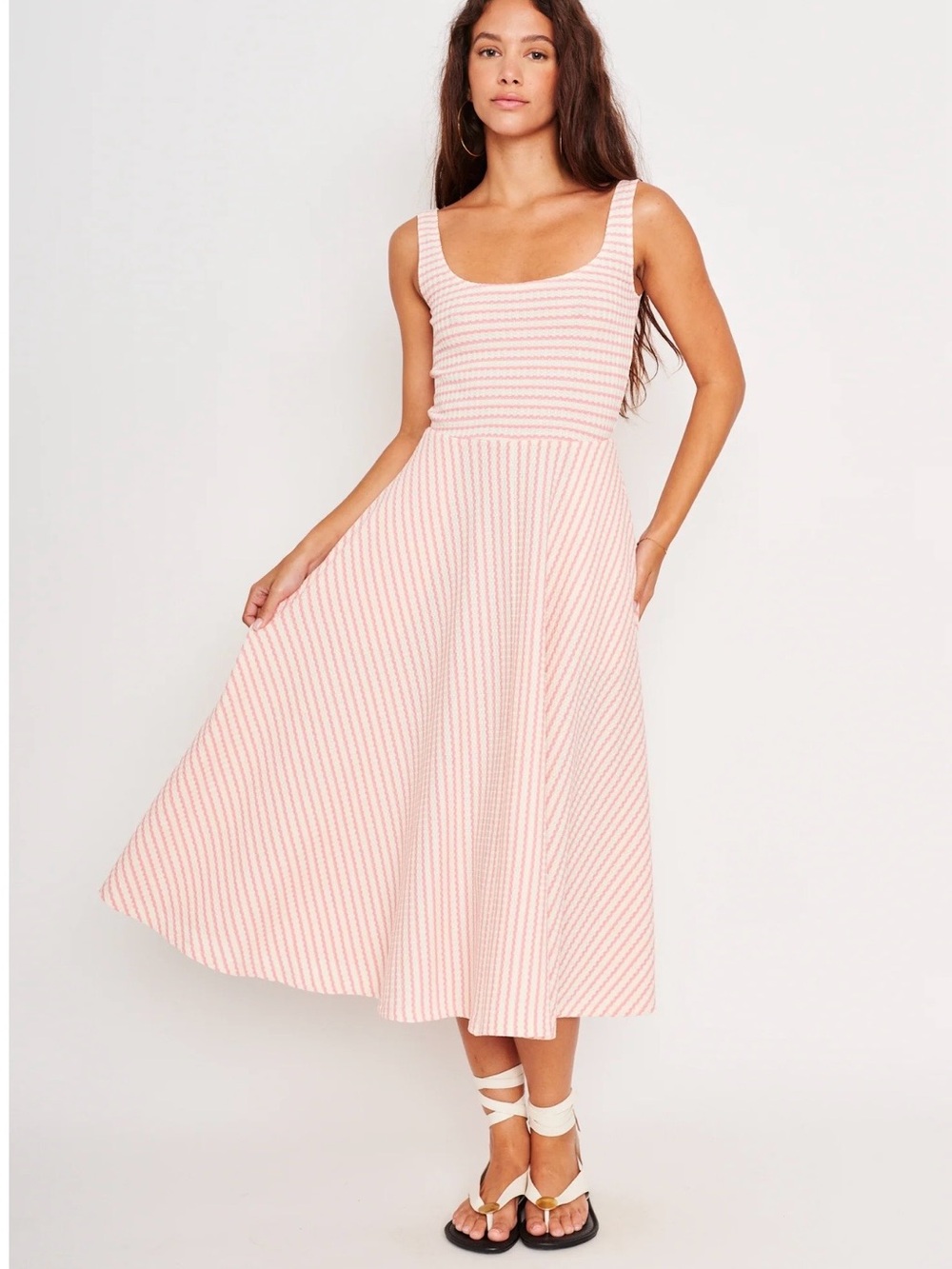 dRA for Anthropologie Audrey Dress Pink/Ivory Stripe NWT XS